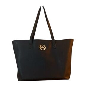 Michael Kors Black Leather Tote Bag